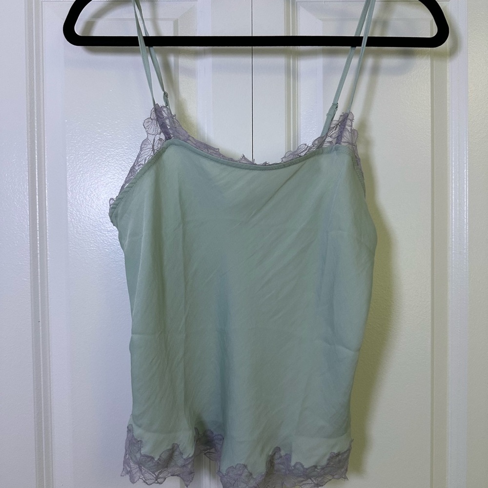 Free People Intimately Sunset Lover Lace Trim Cami in Sea Mist XS NWOT - Picture 3 of 6